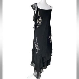 Stunning Stenay beaded embellished 100% silk vintage 90s gown.